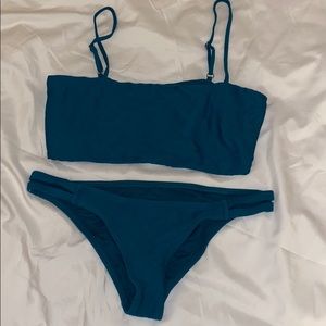 Teal ribbed billabong bathing suit